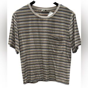 #353 Striped women’s T-Shirt - Gray and Tan